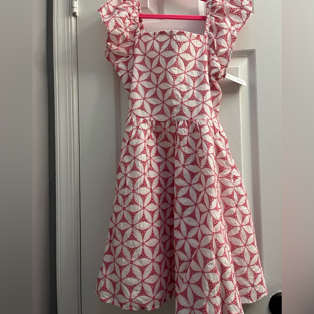 Janie and Jack Floral Eyelet Flutter Sleeve Dress